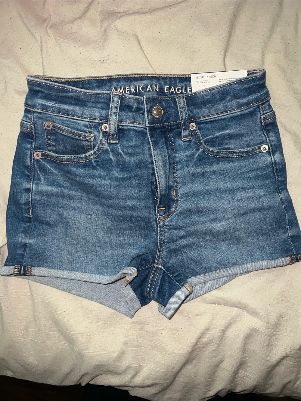 American Eagle Outfitters Medium Blue Cuffed Denim Shorts